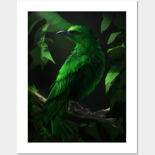 Beautiful Green Bird Posters and Art